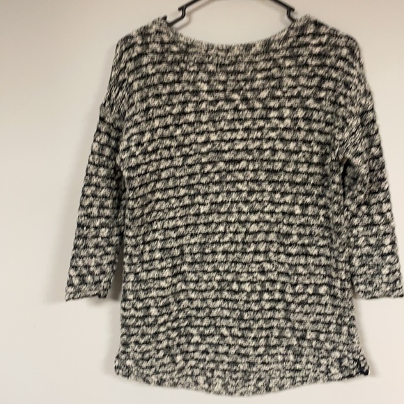 J. Jill  black & white sweater, XS  3/4 sleeves - Picture 6 of 8